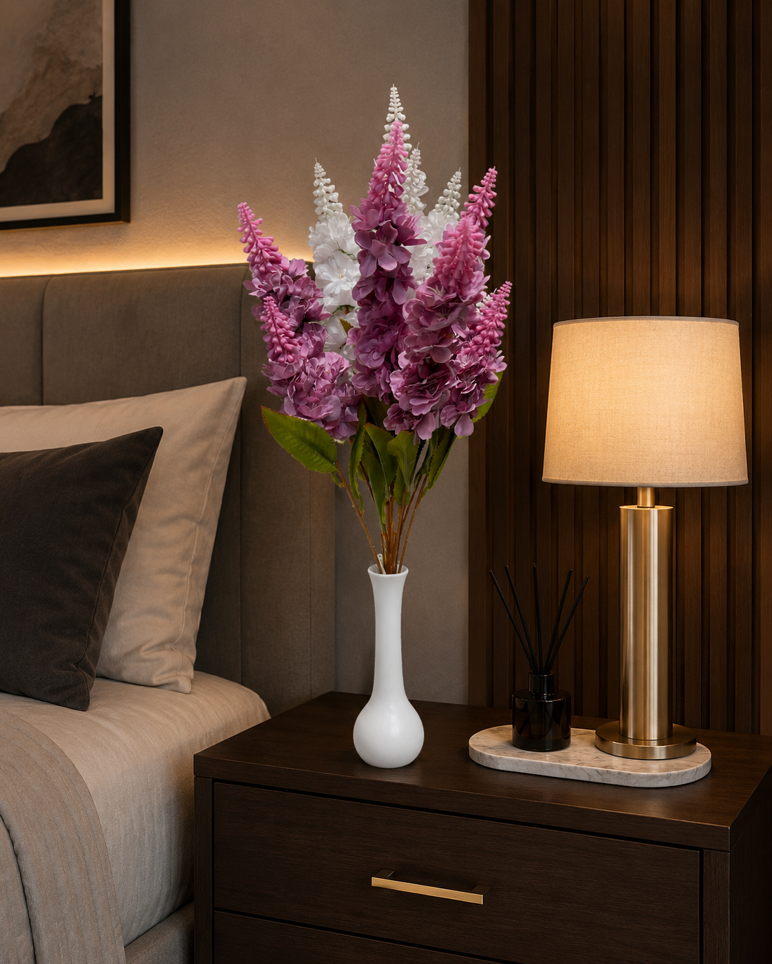 Luxury Artificial Purple & Pink Flower Arrangement | Premium Home Décor