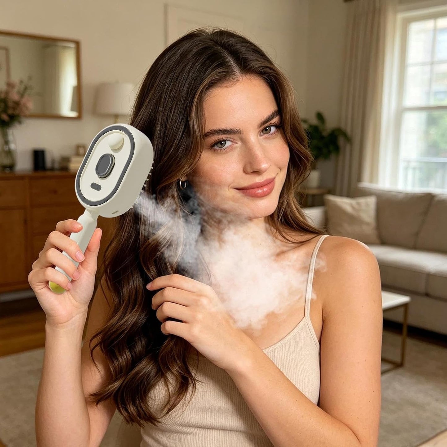 Rechargeable Steam Brush Detangling Tool with Oil