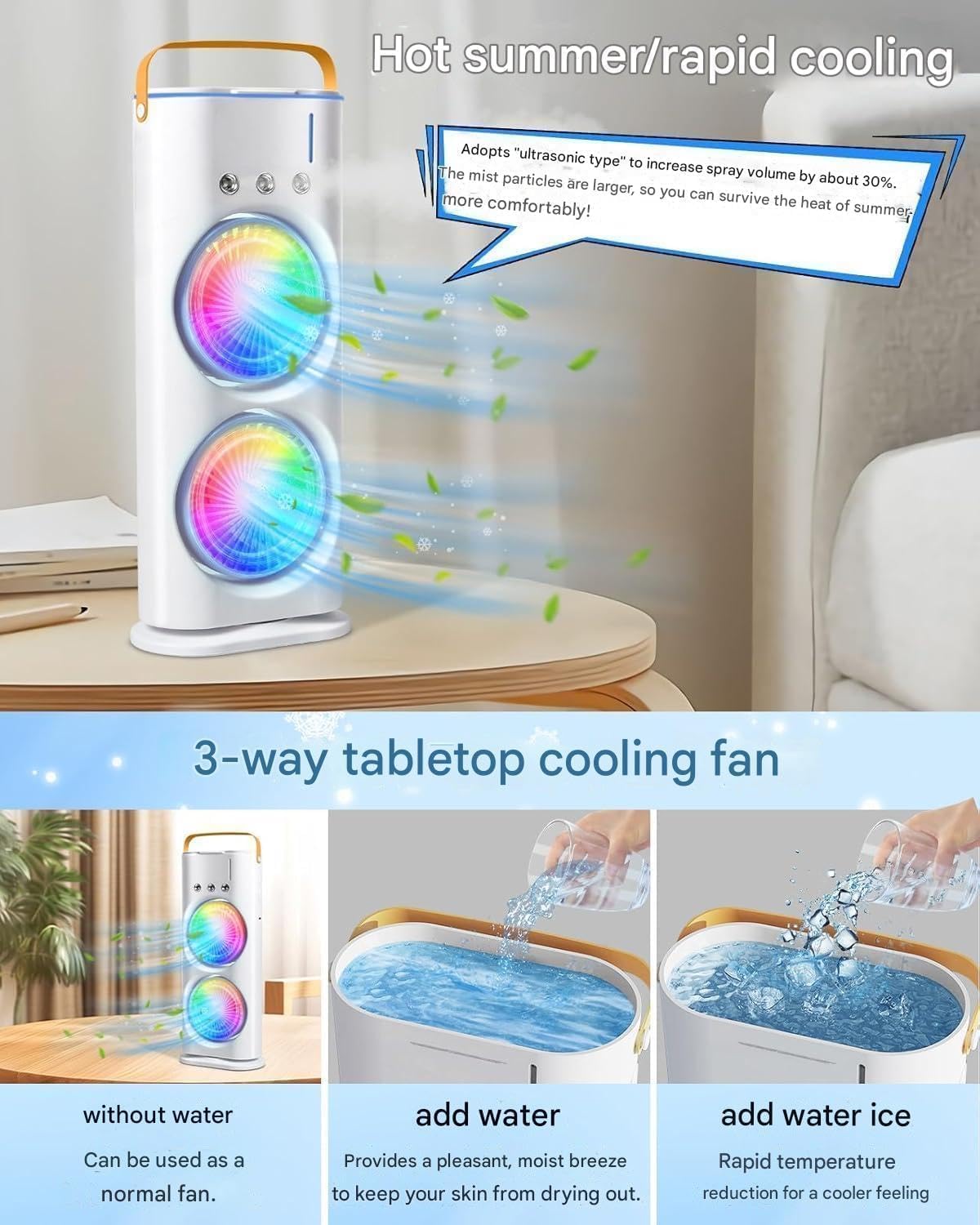Rechargeable double ended Spray Fan