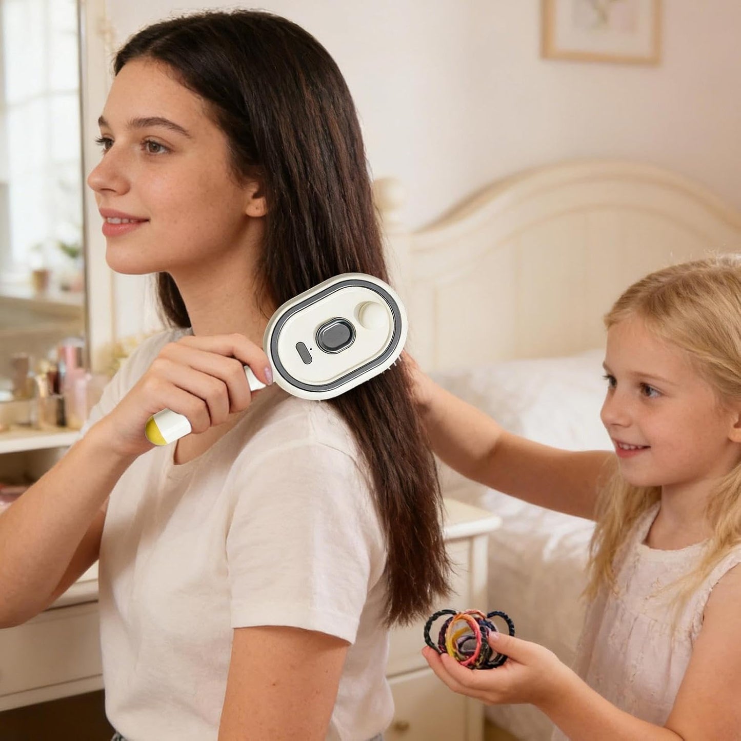 Rechargeable Steam Brush Detangling Tool with Oil