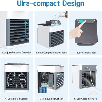 Portable Air Conditioner Fan, LED Lamp, Humidifier and Purifier 4 in 1